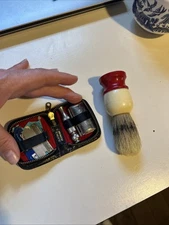 Vintage Shaving Kit C40 Ever-ready Brush Mini Gillette Razor Black Case