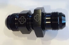 X261 -10AN / Straight Bulk Head Fitting W/Nut for fuel /oil / water 10 AN BLACK