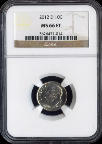 2012 D Roosevelt Dime NGC MS 66 FT QUALITY✔️
