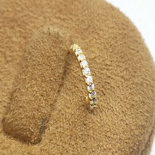 18K Argento Placcato Oro L Forma Naso Anello Cerchio Gemma 20 Gauge Everyday Uso