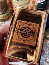 Jacob Bromwell Vermonter $400 Handmade Copper Flask ENGRAVED 9oz Groomsman w/Bag