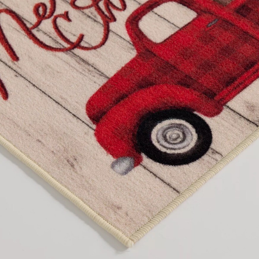 Merry Christmas Holiday Accent Rug, Retro Red Truck Kitchen Décor NonSkid 20x30 eBay