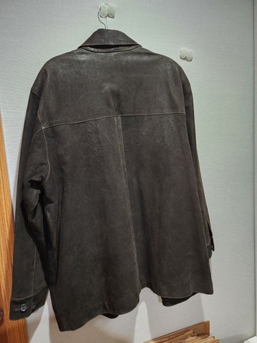 Andrew Marc Men’s Brown Suede Button Pockets Leather Shirt Jacket Coat Size XL - Picture 9 of 9