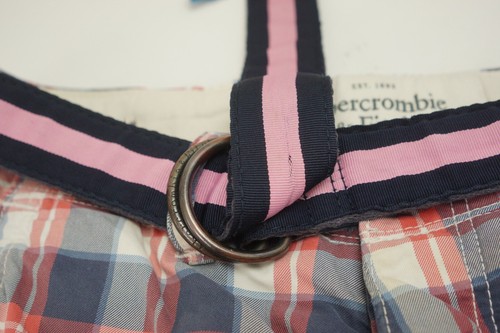 Men Abercrombie & Fitch Shorts Belted Summer Cotton 31 W31 S XMT951 - Picture 3 of 10