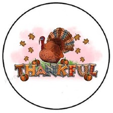 THANKFUL TURKEY THANKSGIVING ENVELOPE SEALS LABELS STICKERS PARTY FAVORS