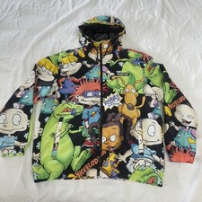 Member Only Nickelodeon Jacket Rugrats Logo Lg Windbreaker Nylon Full Zip Mens.