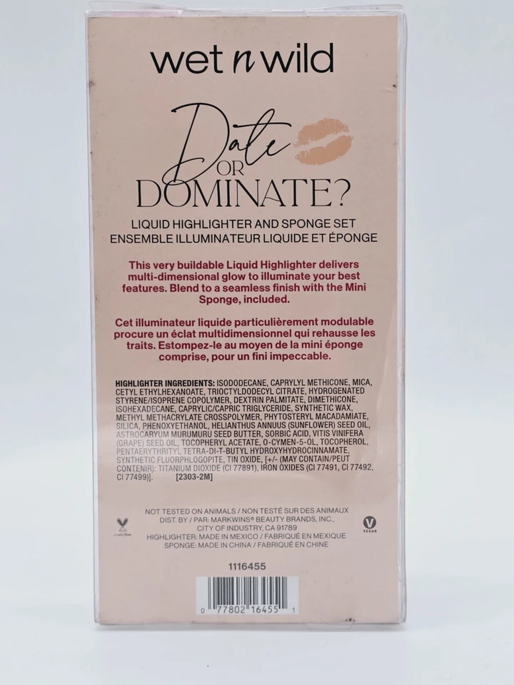 Wet n Wild Date Or Dominate Liquid Highlighter & Sponge Set - Image 3 of 3