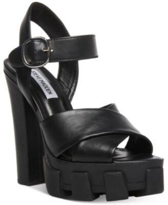 Steve Madden Womens Roxi Mega Lug Platform Sandal Color Black Size