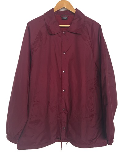 New Men's Lightweight Water Resistant Snap Button Up Windbreaker Coach Jacket - Picture 10 of 10