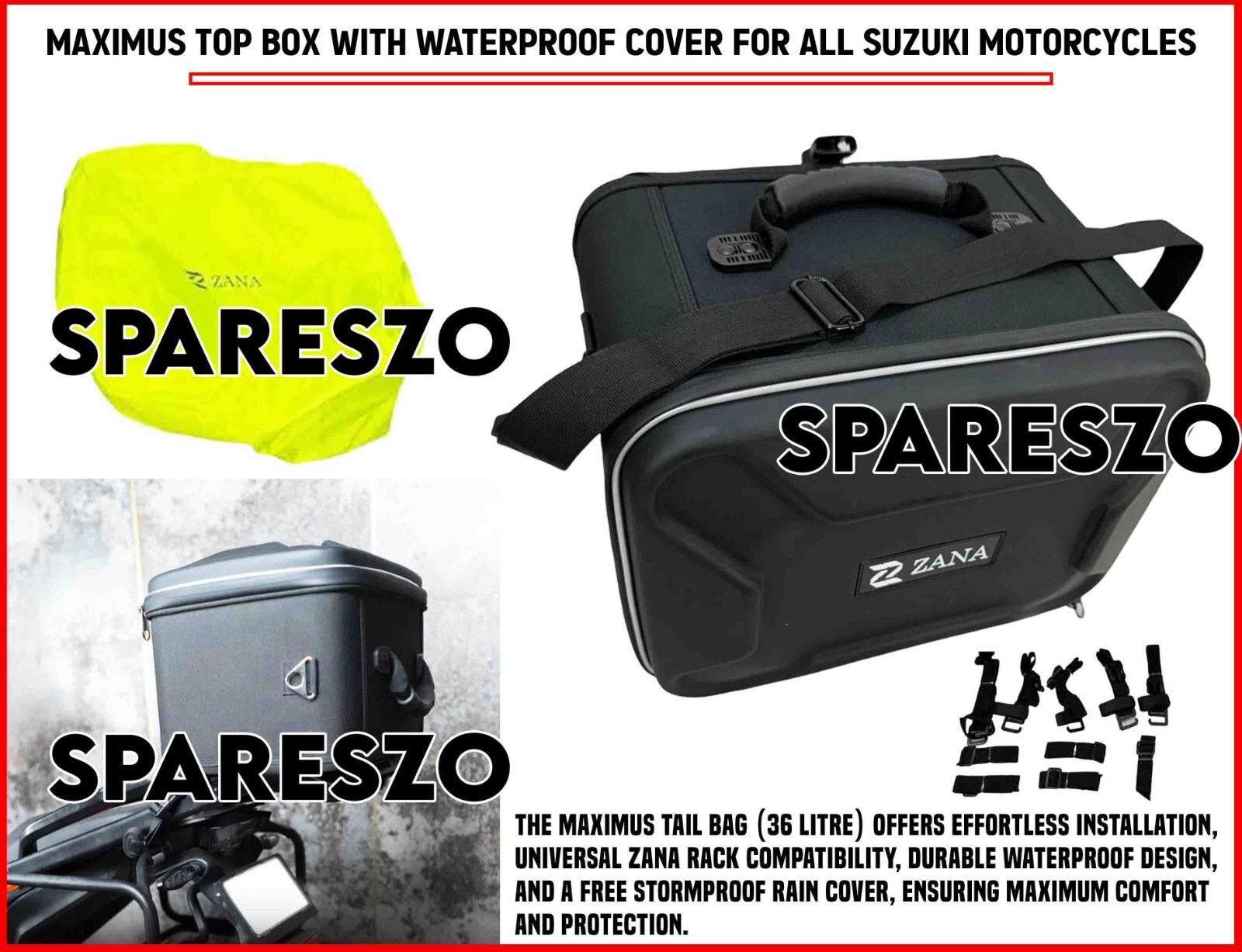 Waterproof Maximus Top Box Fits All Suzuki Motorcycles