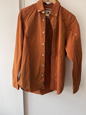 G-Star GStar Raw Mens Stalt Button Down Long Sleeve Shirt Rust