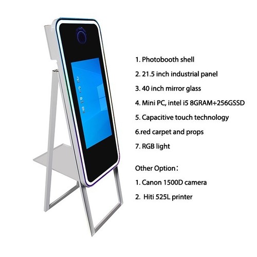 Magic Mirror Photobooth with Flight Case & All Accessories 40” With 22” Panel - Picture 3 of 11