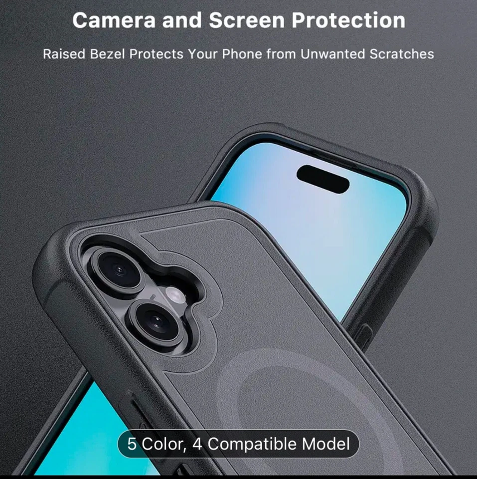 Heavy Duty RUGGED SHOCKPROOF IPhone 15/16 ARMOR Case Cover Clip Holster Stand - Image 4 of 4