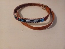genuine leather beaded belt vintage, cowgirl,cowboy,southwestern Indian Size 32