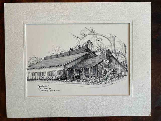 Don Jacobs 1970 Drawing California’s First Theatre Monterey CA Don Jacobs 1970 Drawing California’s First Theatre Monterey CA
