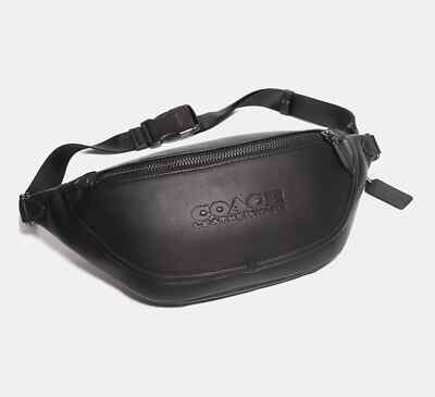 Coach Unisex Black Refined Calf Leather League Belt Bag