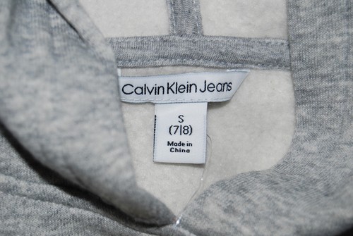 NWT Calvin Klein Girls Heather Gray Logo LS Sweatshirt Hoodie Dress sz XS S M - Picture 12 of 15