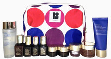 Estee Lauder Bag 10 Bottles Jars Tubes Skincare Product Remaining Sold As-Is