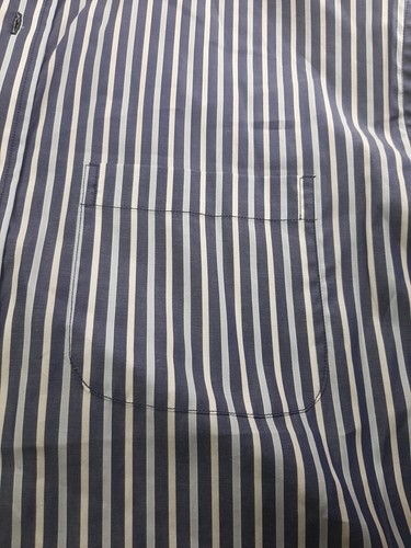 Pell & Co. 100% Linen Long Sleeve Shirt Men L Blue Stripe collar $175 MSRP - Picture 6 of 10