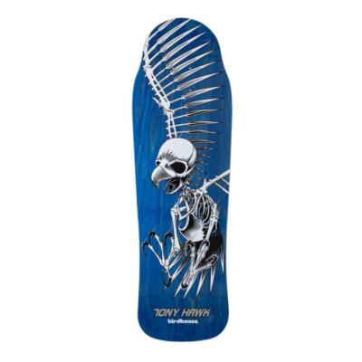 Birdhouse Old School Skateboard Deck Tony Hawk Full Skull 2 blau 9,75''