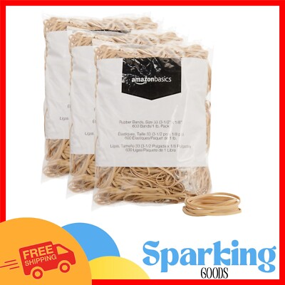 Versatile Rubber Bands - 600 Pieces, Natural and Stretchable, Size 33 Tan