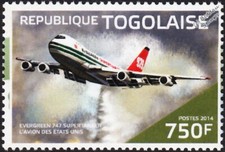 EVERGREEN Boeing 747 Supertanker Fire Fighting / Firefighting Aircraft Stamp