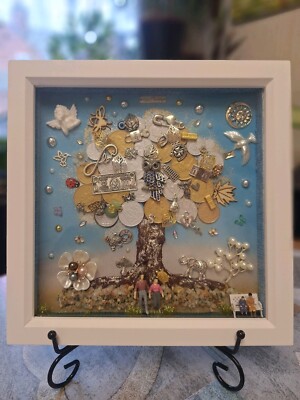 ''Geldbaum'' Münzen Kunstrahmen mit Glas 