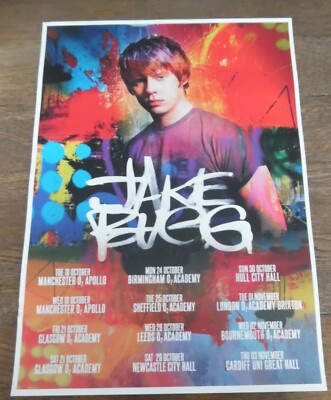 Jake Bugg - live band music show Oct 2022 promotional tour concert gig poster