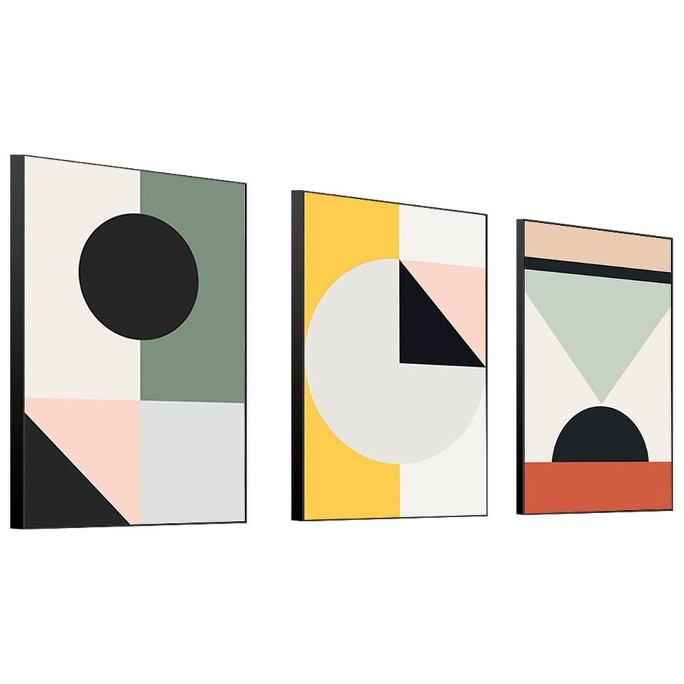 Framed Wall Art Set Modern Abstract Bright Style Painting Photo large