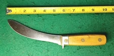 Vintage 6" No Maker's Mark, Skinning Knife, W/ Guard, And Wood Scales