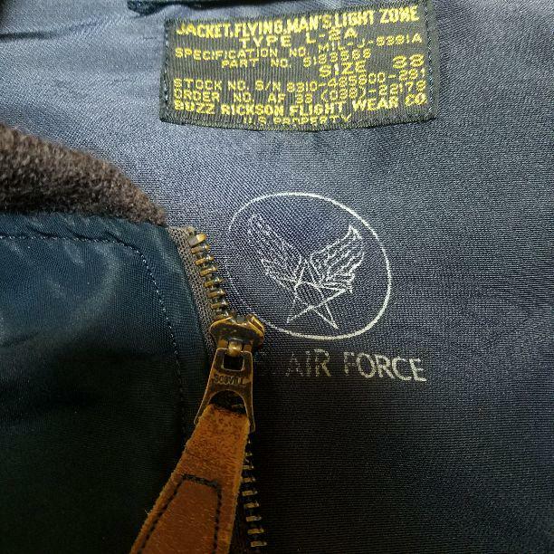 BUZZ RICKSON'S USAF L-2A M品番 Mサイズ Buzz Rickson's L-2A Flight Jacket Navy Size 38 Used From