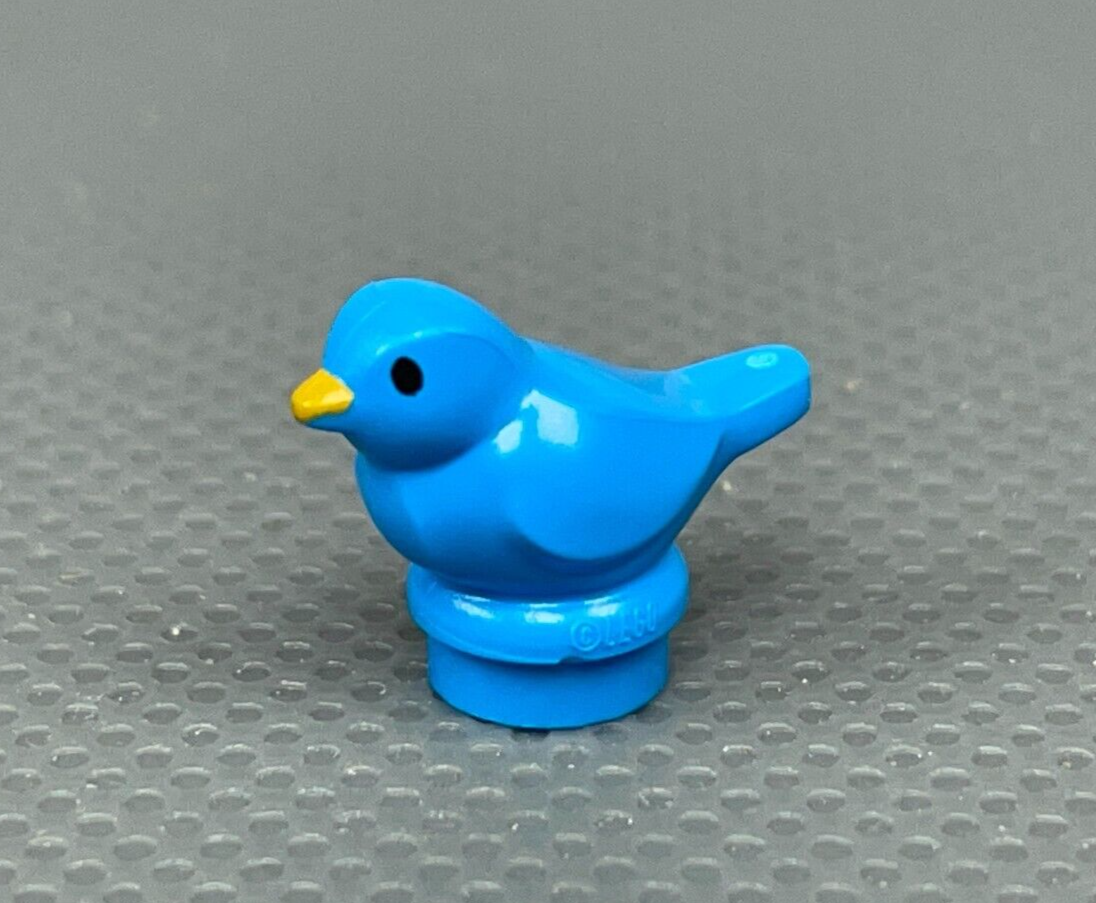 LEGO Small Dark Azure Blue Bird Black Eyes Orange Beak Minifig