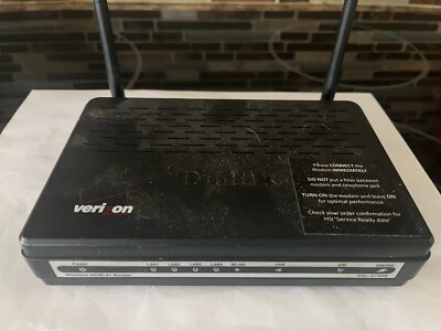 Verizon D-Link 4-Port Wireless ADSL2+ Router DSL 2750B w/ Original Power adapter