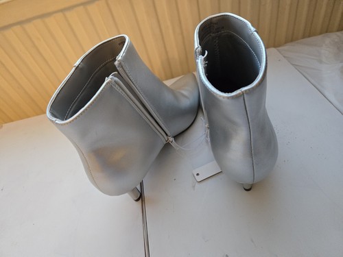 Silberne Stiefeletten Kitten Heels spitz Party Größe UK 6,5 EU 39,5 - Bild 6 von 12