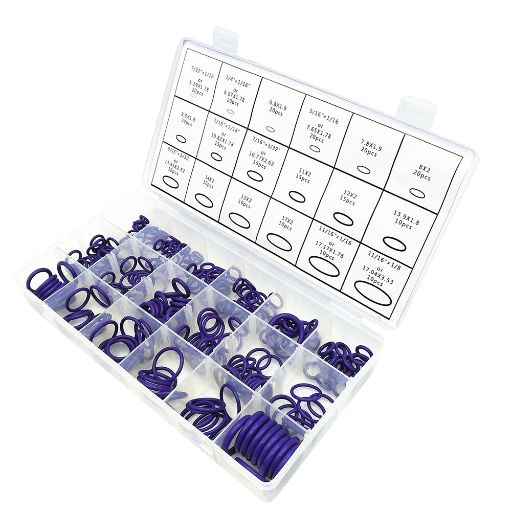 270pcs 18 Sizes HNBR O Rings Rubber Air Conditioning Seal Ring Set