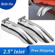 Set Of 2 Stainless Steel Exhaust Tip 2.5 Inlet -2.5 Outlet -9 Long Turn-down