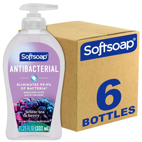Softsoap Antibacterial Liquid Hand Soap, White Tea & Berry Scent Hand Soap, 11.2