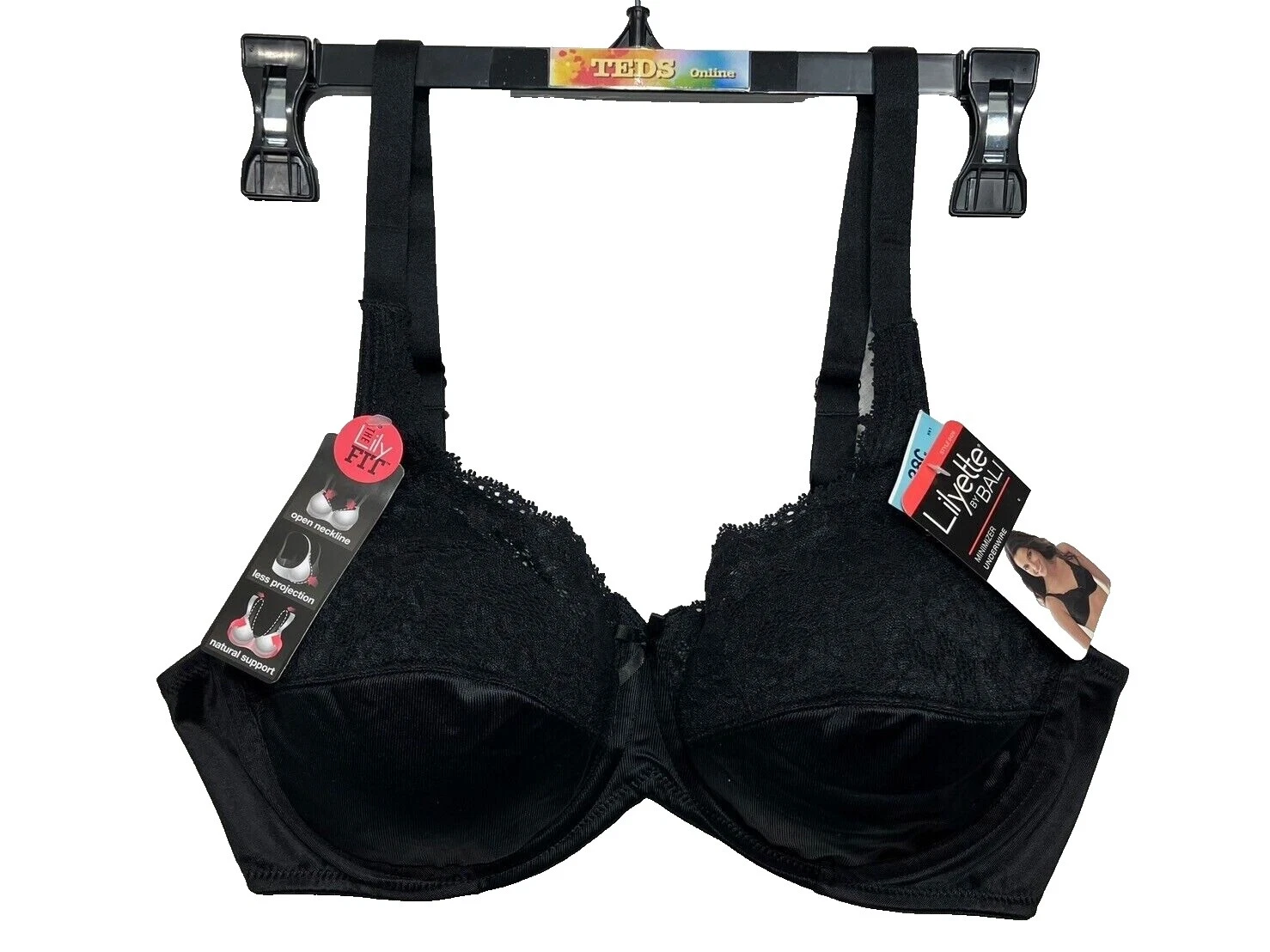 Lilyette Nylon Negro Talla de ropa interior y de dormir para De mujer