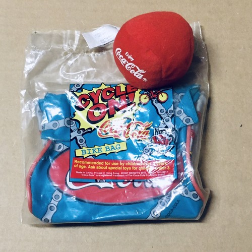 CYCLE ON! COCA COLA Bike Bag, Disc Balls Reflector Caps, Plush Bear Wendy’s 1997 - Picture 3 of 8