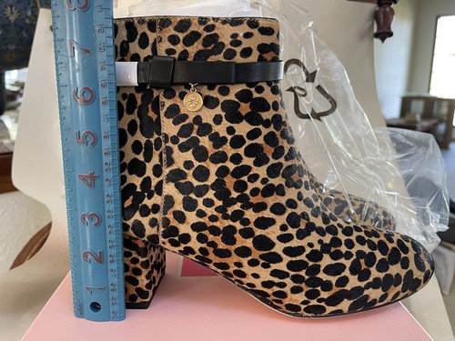 New KATE SPADE NY Delina Leopard Print Boots Calf Hair Booties Size 10.5 Cheetah - Picture 9 of 12
