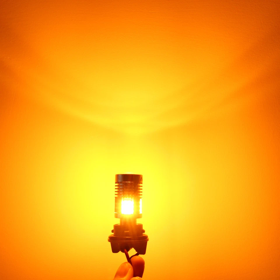 Bombilla de señal de giro frontal AllaLighting BAU15S CANBUS amarillo brillante sin flash rápido Foto 3 de 4