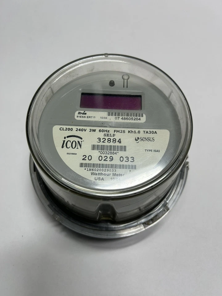 Lot of 4 Itron CL200 240V 3W 60Hz FM2S KH1.0 TA30A WATTHOUR METER - Image 2 of 4
