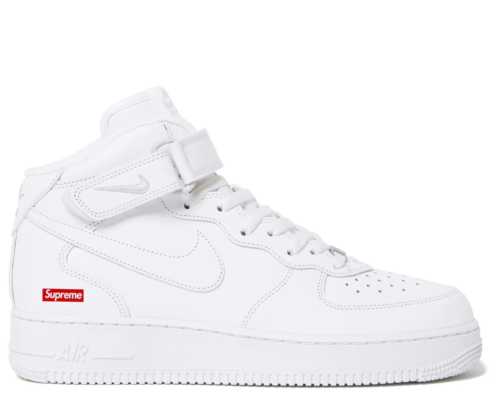 Supreme®/Nike® Air Force 1 Mid WHITE /UK 9,5/NEUF DANS SA BOÎTE / VENDEUR BRITANNIQUE