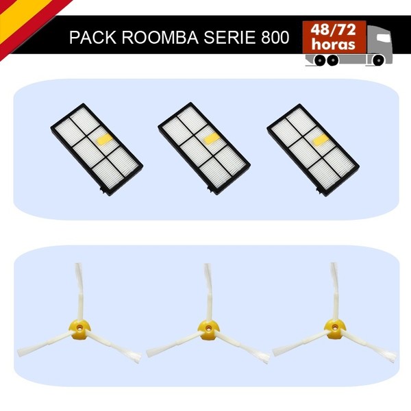 RECAMBIOS COMPATIBLE CON ROOMBA SERIE 900:3 FILTROS Y 3 CEPILLOS 960,966 Y 980 