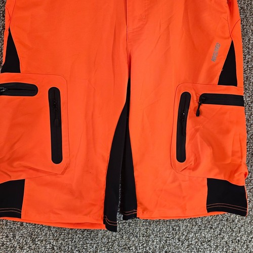 Arsuxeo Cycling Shorts Mens XL ( Waist 34 ) Neon Safety Orange - Picture 2 of 10