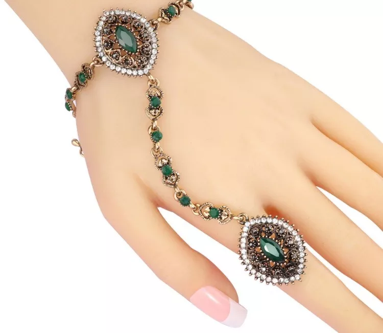 Amazon.com: AK-Trading Indian Bollywood Style Exotic Jingle Slave Bracelet  - Gold: Clothing, Shoes & Jewelry