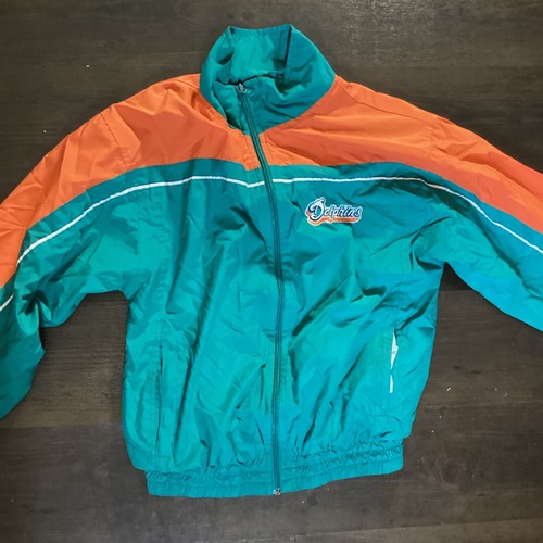 Miami Dolphins Jacket Kids Size M NFL Warm Up Reebok - Picture 2 of 12