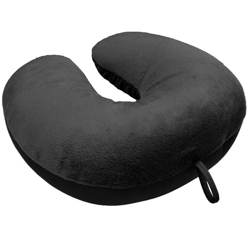 2 x Micro Bead U Shaped Travel Pillow Neck Head Support Airplane Cushion Black - Picture 5 of 6