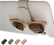 Magnetic Leather Car Sunglass Holder, Visor Sunglasses Holder Clip, 1 Pack