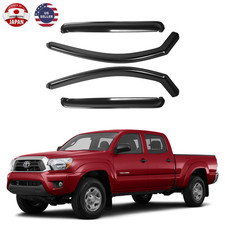 Toyota Tacoma Crew Cab 2005-2015 In-channel Window Visors Rain Guards Deflector.